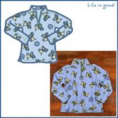 Life is Good Adorable Microfleece - Chilly Dog on Light Blue